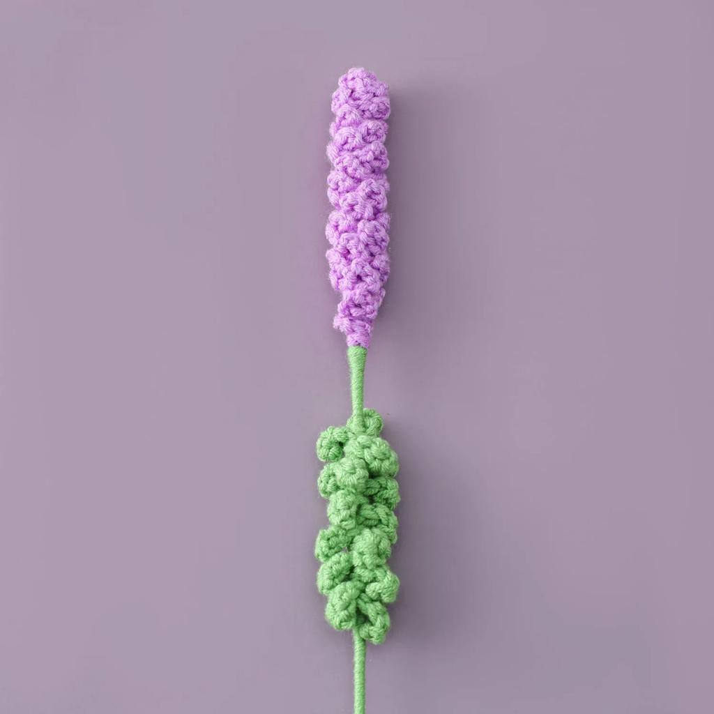 Lavender Crochet Flower Knitted Flower Creative Crochet Bouquet Finished Handmade Flowers Wedding Office Home Decor