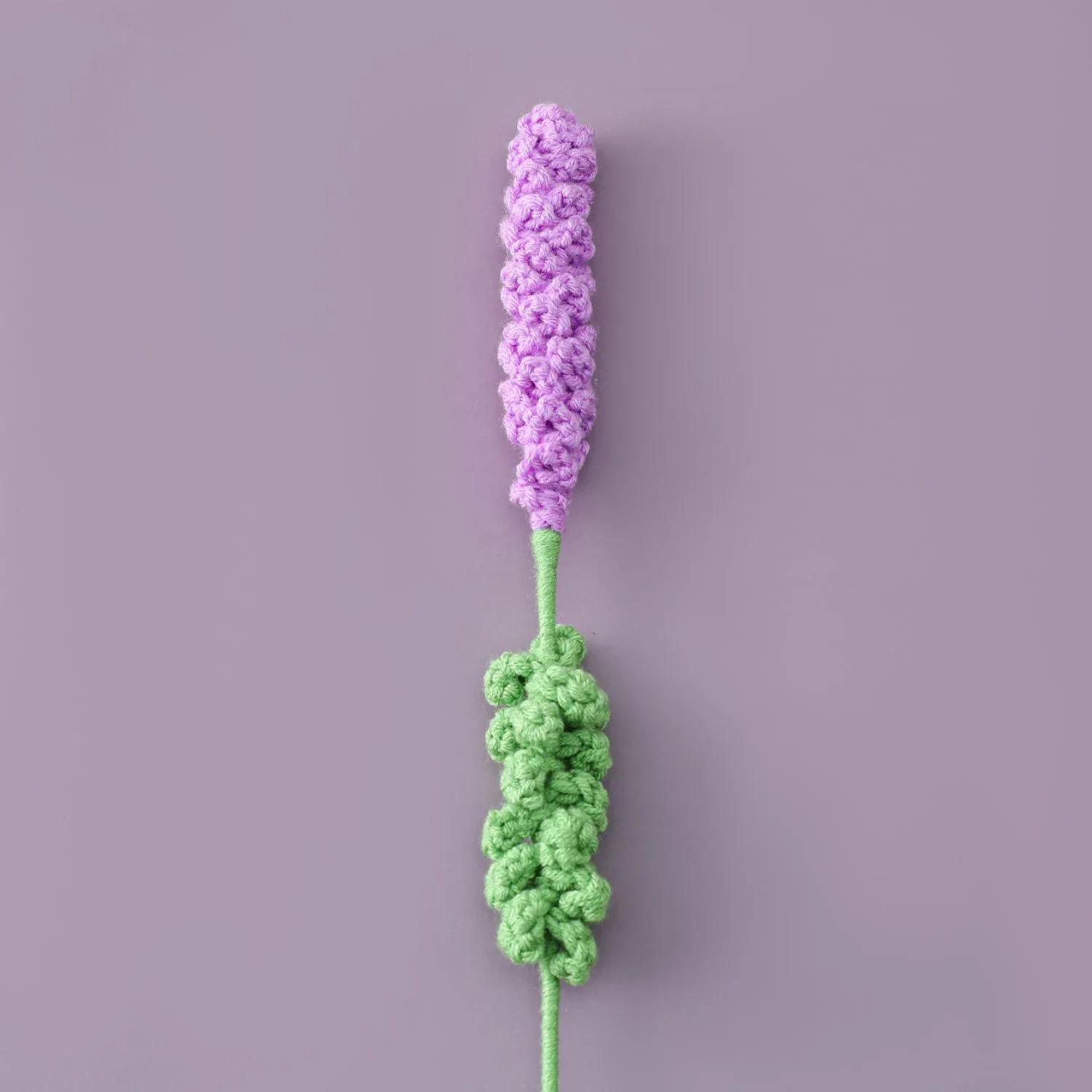 

Lavender Crochet Flower Knitted Flower Creative Crochet Bouquet Finished Handmade Flowers Wedding Office Home Decor светло-фиолетовый