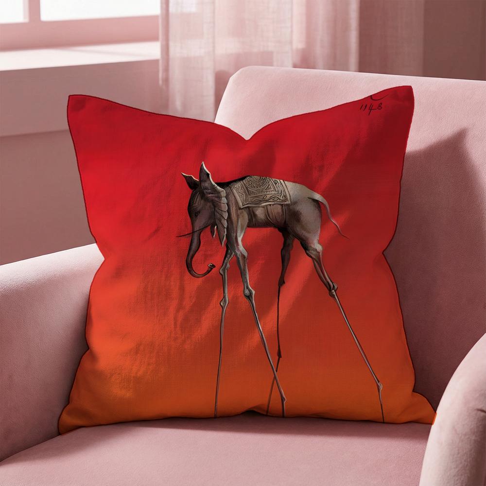 S-Salvador Dali Cushion Cover Multi-Scene Pillow Cover for Home & Car - Reversible, Soft & Durable for Daily Use