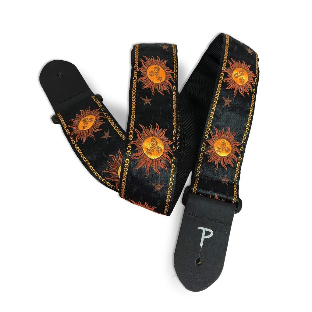 P Leathers Jacquard Guitar Black Perri's Ltd. TWS-7008 Strap,
