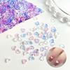 Internet Celebrity Ice Transparent Mini Heart Nail Art Accessories Crystal Peach Heart Flat Bottom Rhinestones 2024 New Wearable Nail Material Kit
