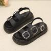 Women's Summer Beach Vacation Fashion Double-Buckle Design Comfortable Trendy Versatile Indoor Outdoor Bohemian Style Sandals
