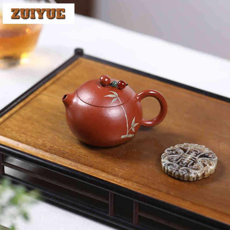 120ml Authentic Yixing Purple Clay Teapots Handmade Xishi Pot Raw Ore Zhu Mud Tea Soaking Kettle With Strainer Zisha Teaset Gift