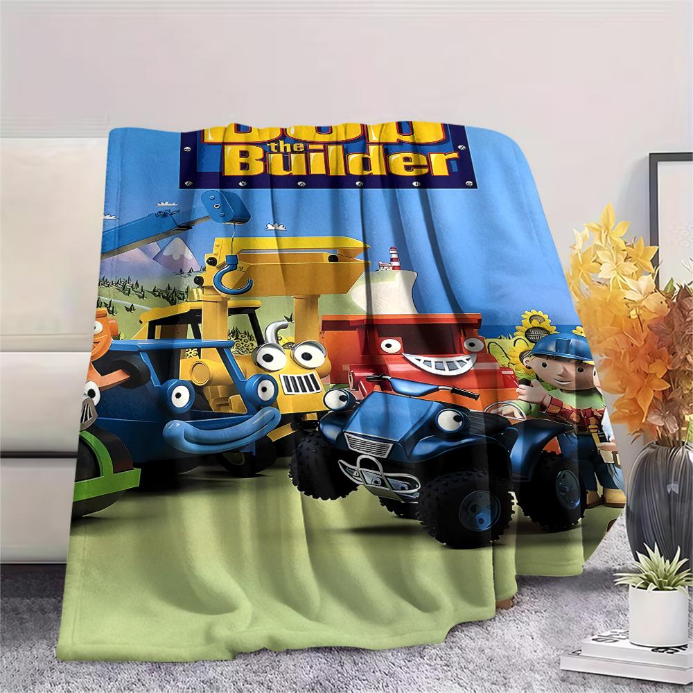 1 Stück Bob der Baumeister Aufdruck Flanelldecke, Hohe Qualität für alle Jahreszeiten, Heimdekoration, Wärme und Komfort, Perfekt für Weihnachtsgeschenke