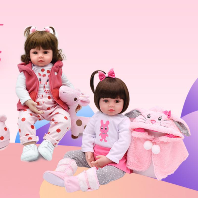 48/60 cm beliebte wiedergeborene Babypuppen, weicher, mit Baumwolle gefüllter Stoffkörper, Neugeborene Puppe, realistische Babypuppen für Mädchen oder Jungen, Kindergeburtstag, Weihnachtsgeschenke