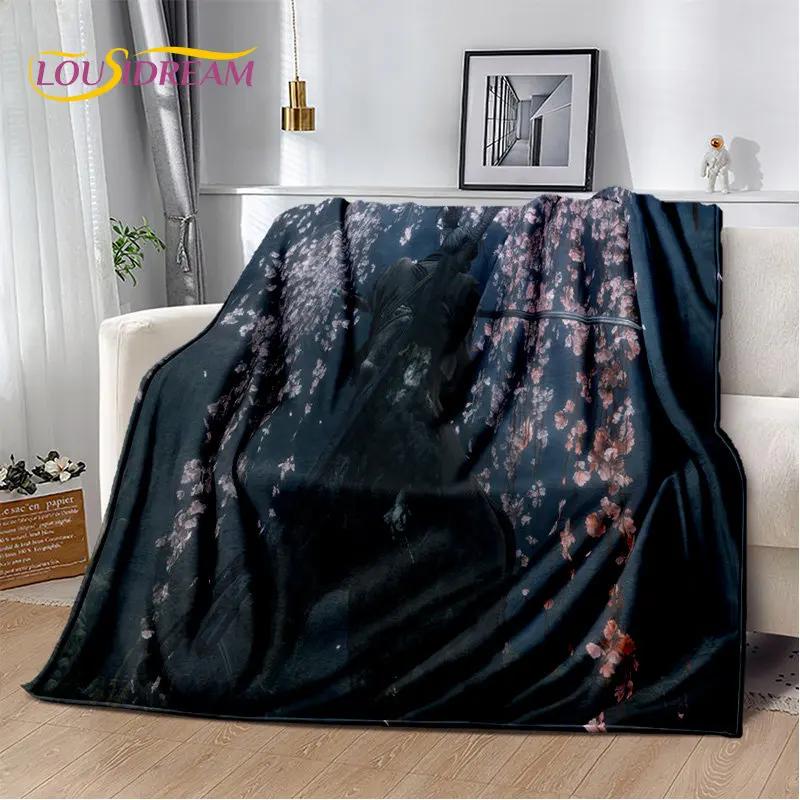D Sekiro Game Plush Flannel Throw Blanket for Bedroom Living Room Sofa Picnic Soft Cozy Cover for Kids and Adults