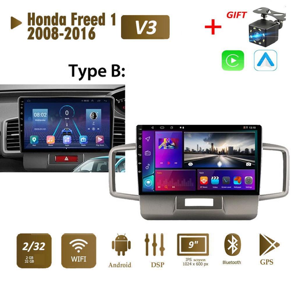 Autoradio Android Carplay pentru Honda Freed 1 2008-2016 Player Video Multimedia Auto Navigatie GPS WIFI 2+32GB