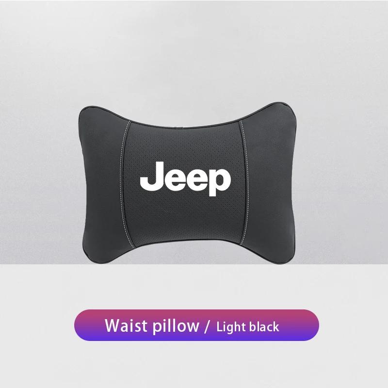 Per Jeep Cuscino per Collo per Sedile Auto Poggiatesta in Pelle Supporto Lombare per Jeep Grand Cherokee Wrangler JK Gladiator Compass Ren