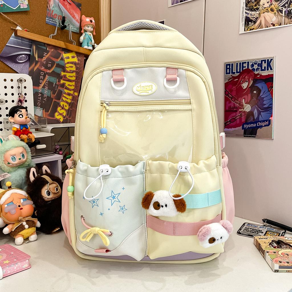 Cute Girl School Bag Junior High School Birthday Is a Pain Bag In the Transparent Bar Ins Style Backpack Large Capacity Class Backpack
