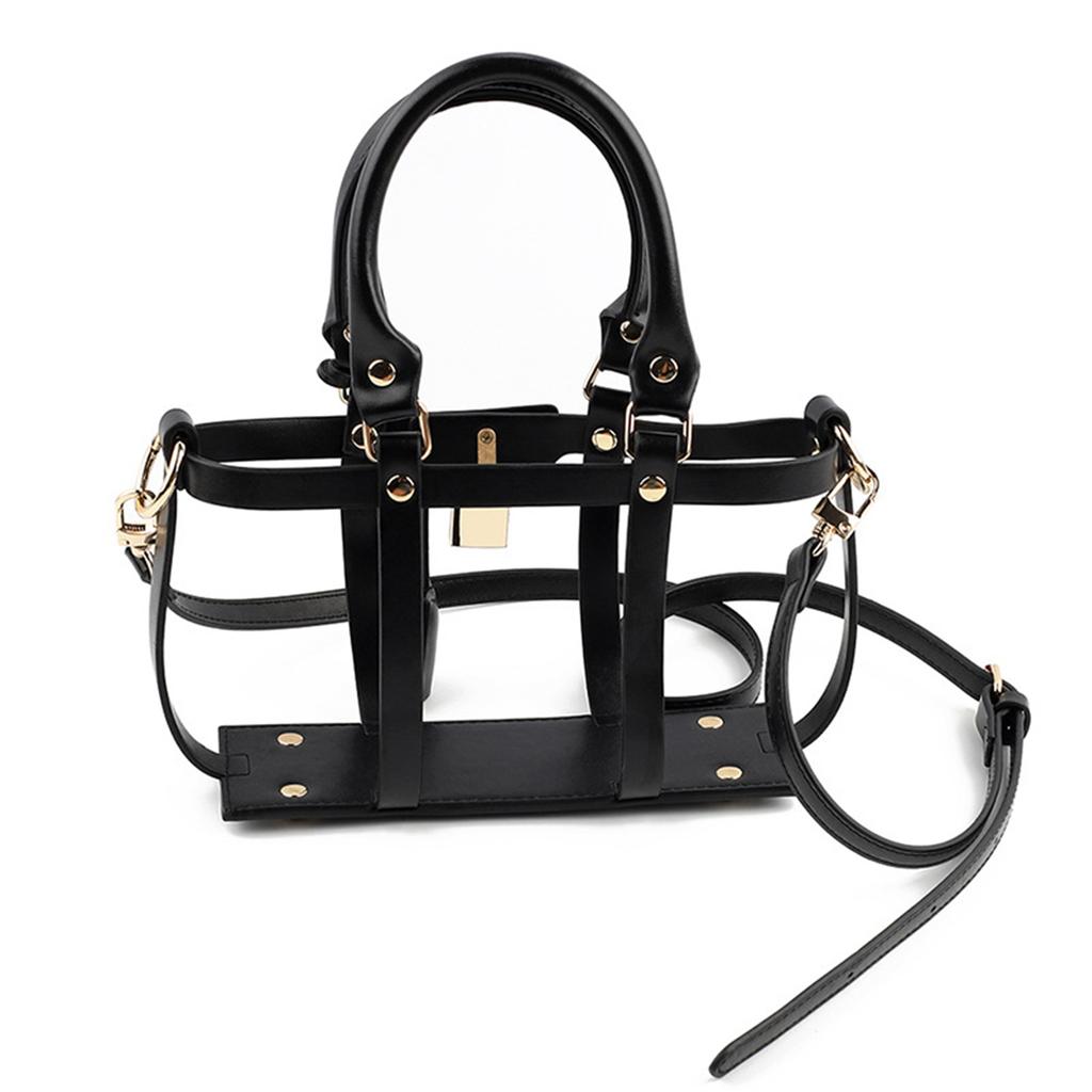 Hollow Tote Bag Messenger Bag Set with Shoulder Strap PU Encasement for Handbag Crossbody Shoulder Bag DIY Accessories