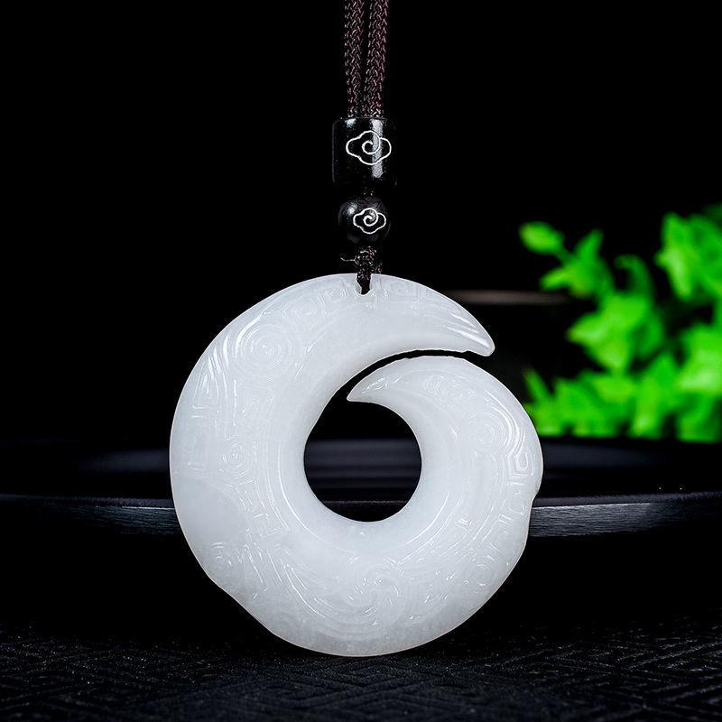 Pendant Ping an Wu Shi Brand Mutton Fat White Ping an Buckle Gourd Necklace