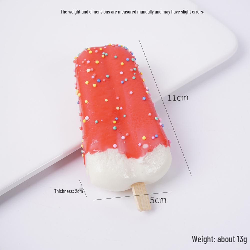 PU Soft Elastic Ice Cream Prop with Peanut Crumbles - Popsicle Model Refrigerator Magnet With Magnet красных бусин
