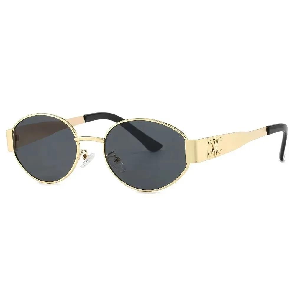 ISGTDRM Luxury Metal Brand Sunglasses for Men and Women Unisex Designer Fashion Sun Glasses Oval Unisex Stylish Eyewear Shades
