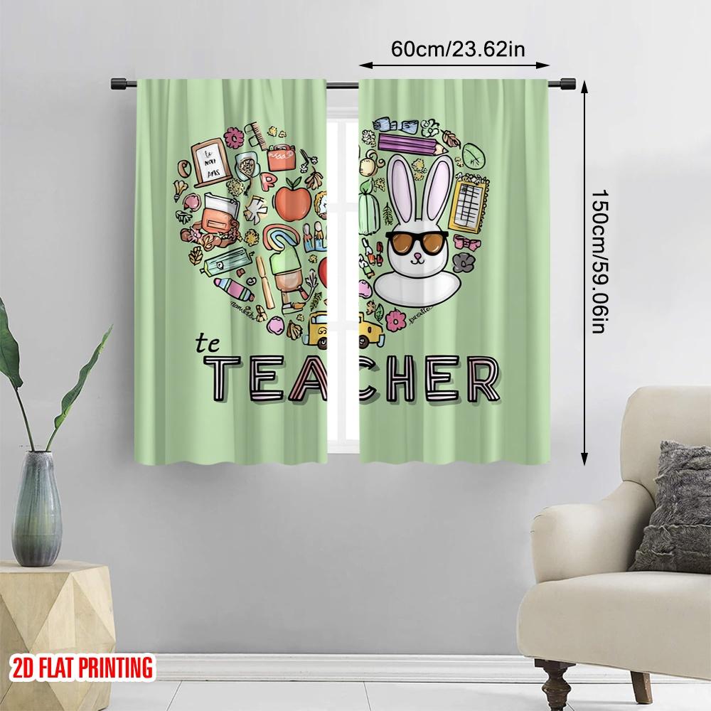 2pcs,2D plane printing Creative Curtains On Transfers for Back Versatile Polyester Fabric (without rod) Decorations Inside Ldeal