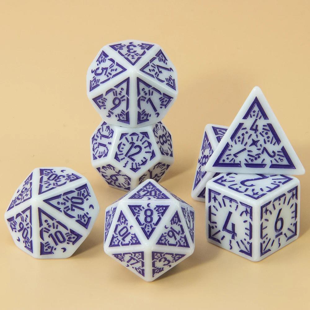 DND Polyhedral Dice Set 7pcs D4-D20, Amazing Engraved Games Dices for Souvenirst Entertainment RPG Board Game