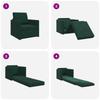 Dark Green Velvet Sleeper Sofa 74 x 77 x 81 cm