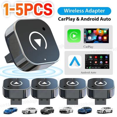 1-5X Wireless CarPlay Android Auto Adapter Smart USB Dongle WiFI BT Auto Connect AI Box Plug Play for iPhone Android Wired Car