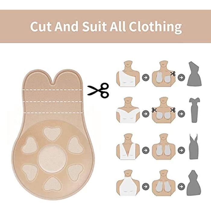 Adhesive Bra - Invisible Push Up - Reusable - Strapless - Size M/L/XL