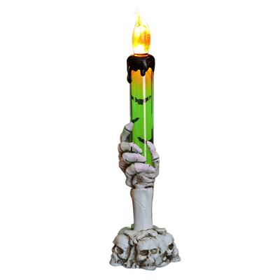 Halloween Skull Candle Holder Light Skeleton Ghost Hand Flameless Candle Lamp Party Bar Decoration