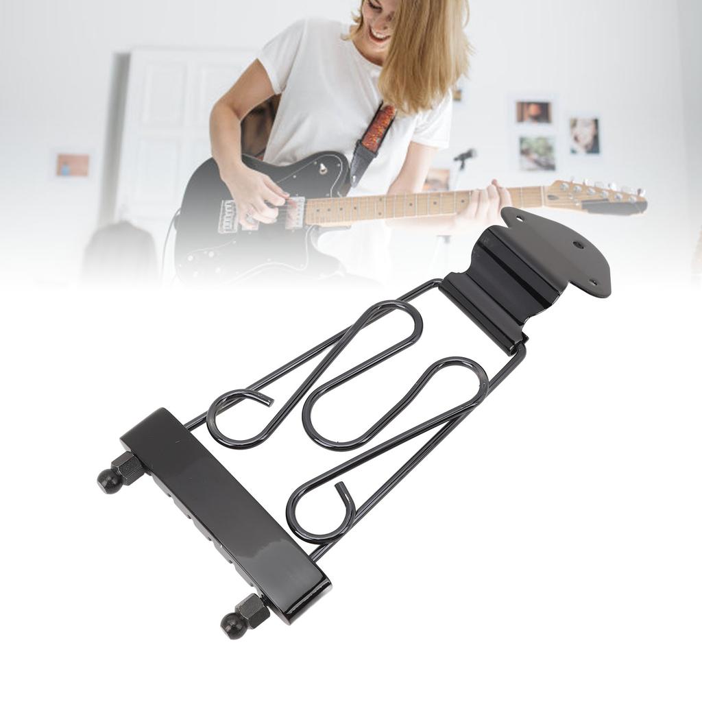 6 String Trapeze Tailpiece with Screws Height Adjustment Open Frame Bridge Tailpiece for Archtop Jazz Guitar Bass