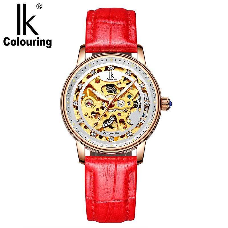 Women Automatic Mechanical Watch Diamond Fashion Double-sided Hollow Trend Mechanical Watch