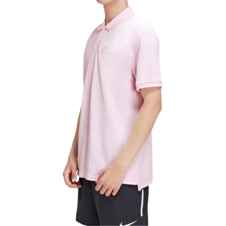 Nike Sportswear Solid Color Logo Casual Polo Shirt with Sports Collar Men Tops Light-Pink 909747-663