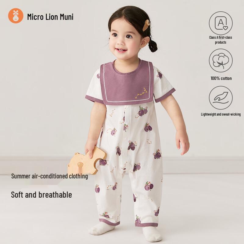 Infant Unisex Short Sleeve Cotton Romper Bodysuit 80