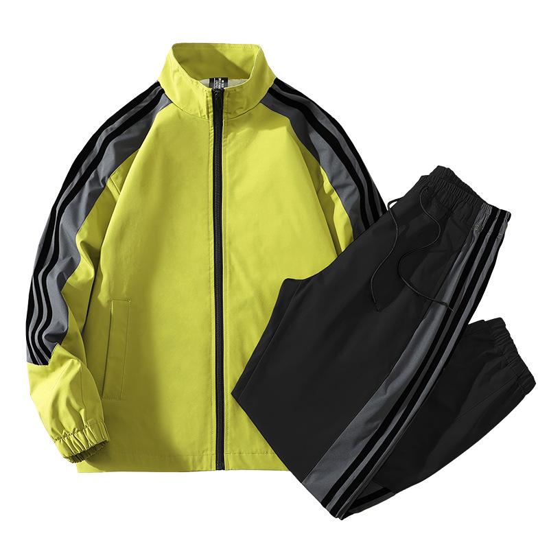 Frühling und Herbst Herren Stehkragen DREI Balken Loose Casual Trend Sportswear Anzug Herren