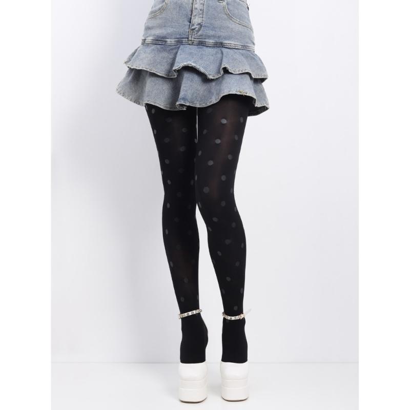 Vintage Dot Patterned Opaque Stockings Pantyhose for Women Japanese JK Girl Sexy Silky Footed Tights Thin Hosiery