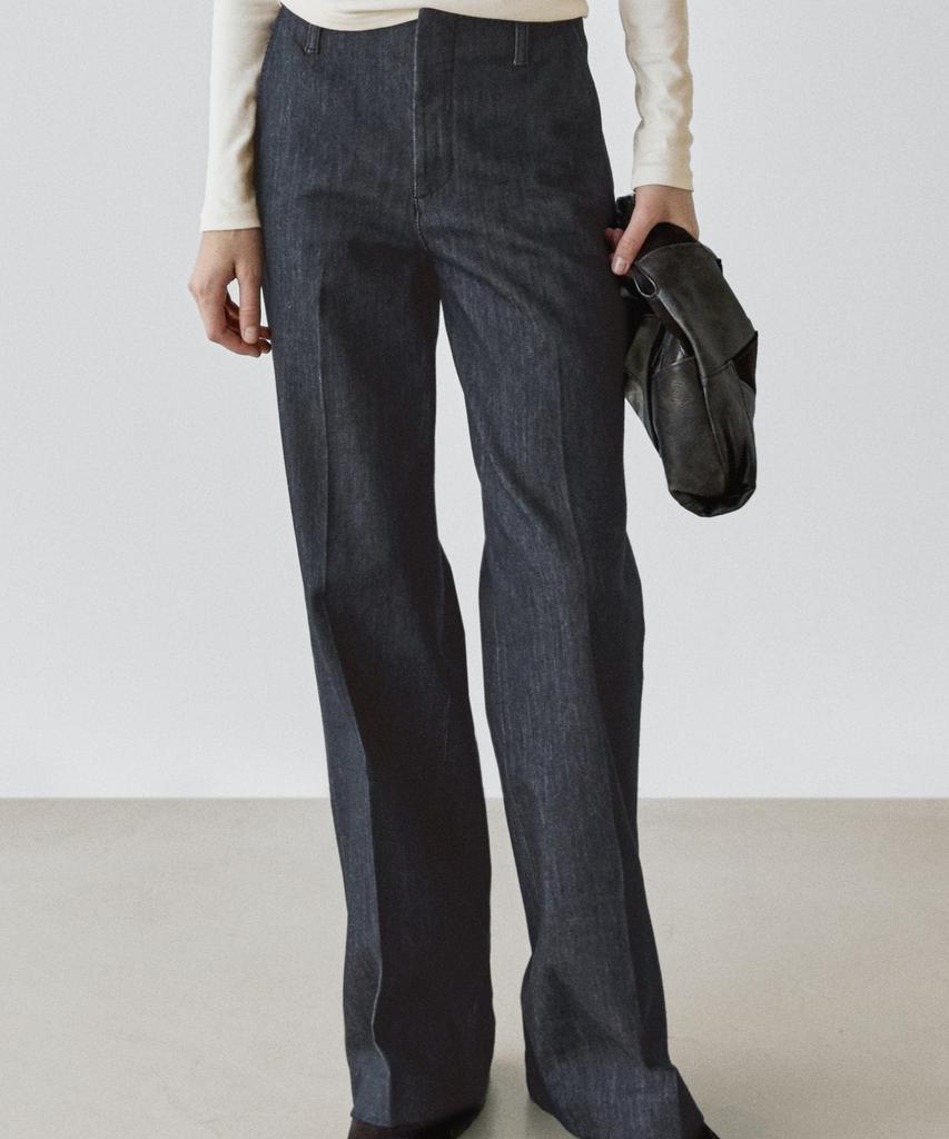 Masimodutti Mid-Rise Wide-Leg Jeans