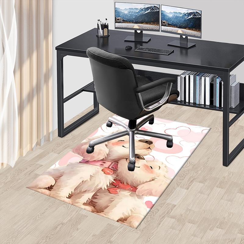

Cute Puppy ThemeLove Heart Chair Mat: Office Carpet, Oversized Rug for Home Decor, Sofa Mat, Gift Idea for Any Room0186A 60cm by 90cm
