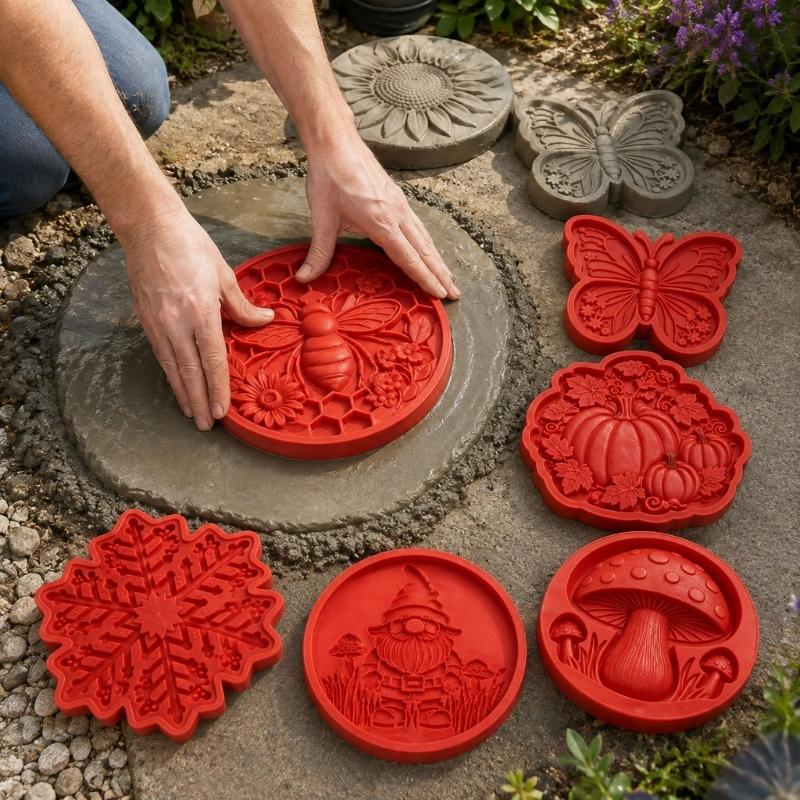 Dekorative Garten-Guss-Trittsteine für Zementstücke, Flexibles Mehrzweckwerkzeug für Hofgestaltung und Rasenkanten-Design