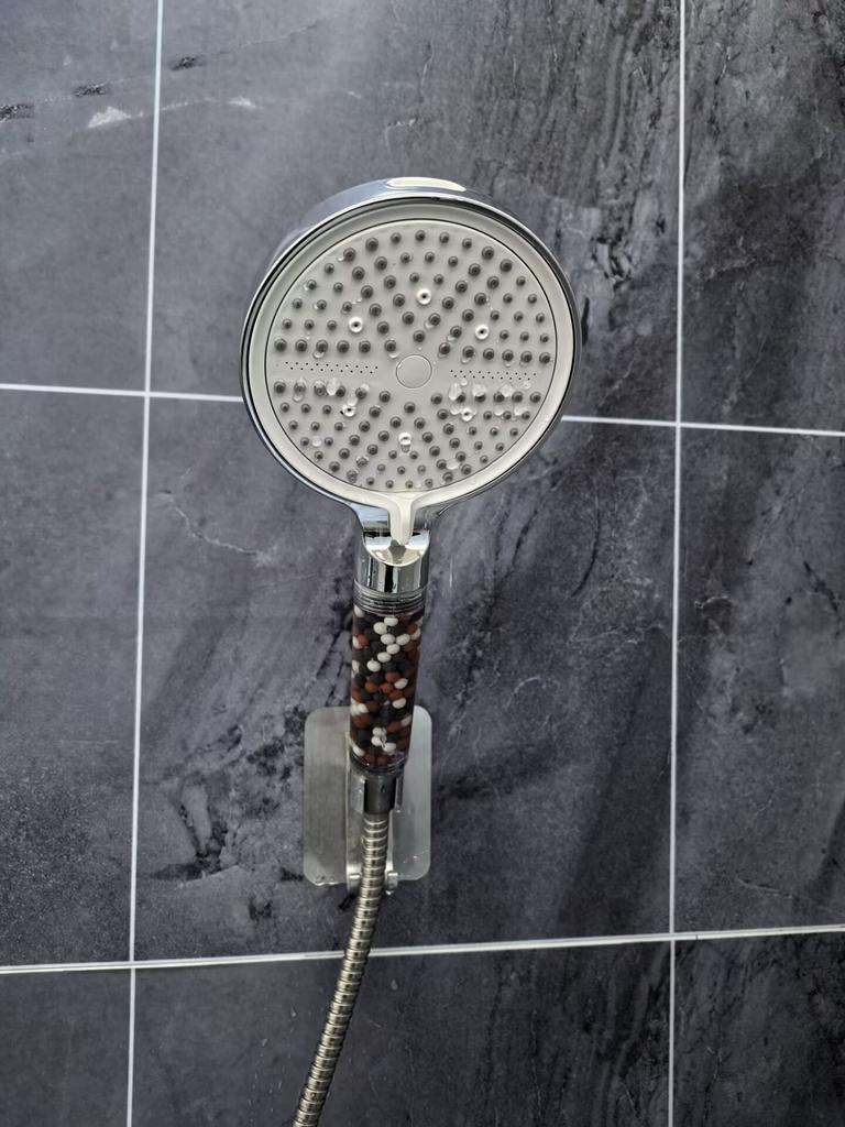 New 1Pcs Big Panel High Pressure Shower Head Adjustable 6 Spray with Filter Large Water Outlet Bathroom Accessories Set