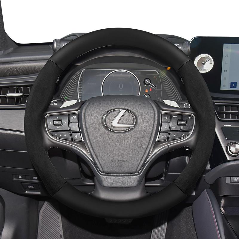 Suitable for Lexus Suede Matte Carbon Fiber Texture Steering Wheel Cover Suitable for Is250 Gs300 Lx 570 Nx Is350 2019 Es350 Gx460 Is 300 Ls400 Is300
