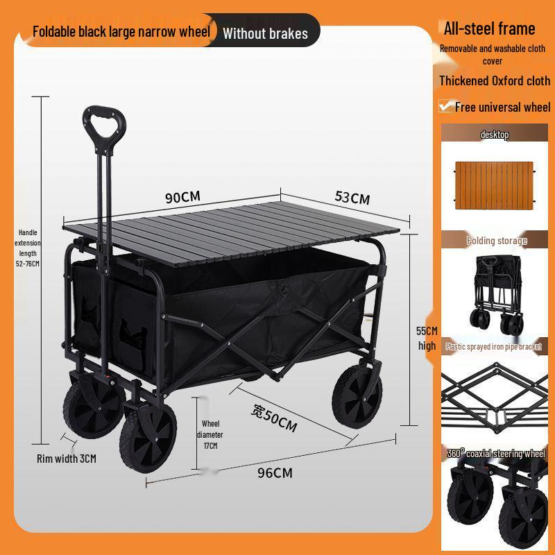 2025 Foldable Outdoor Camping Cart - Lightweight Picnic and Campsite Trolley