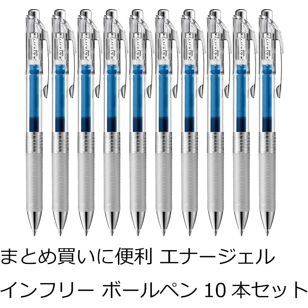 Pentel Ballpoint Pen Gel Ink Gel Infree 0.7 mm Clear Shaft BL77TL-C Blue 10