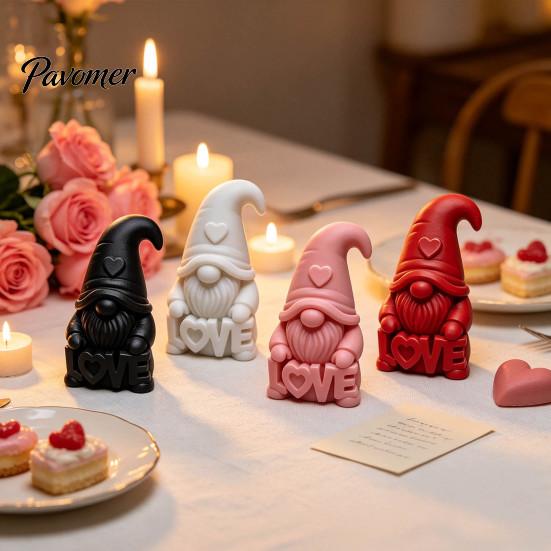 Anniversary Gifts for Couples Faceless Love Gnome Figurine, 3D Printed Valentine's Day Desktop Decor, Modern Minimalist Desk Accessories Romantic