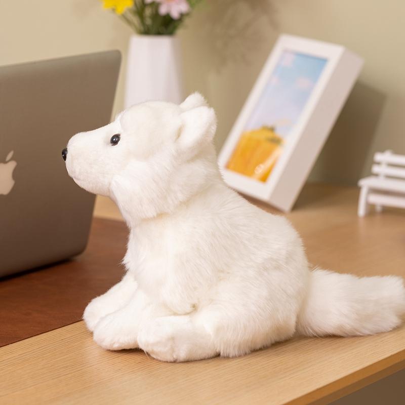 High Quality Simulated Cute Arctic Foxes Plush Toys Simulation Giant Stuffed Toys Cute Animal Plush Dolls For Kids Gifts
