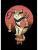 Retro japansk Samurai Cat Dog Poster Lerretsmaling Nordisk veggkunst for moderne stuedekorasjon