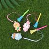 Plastic Tee Golf Tee With Rope Cartoon Pattern Anti-Lost Ball Rack