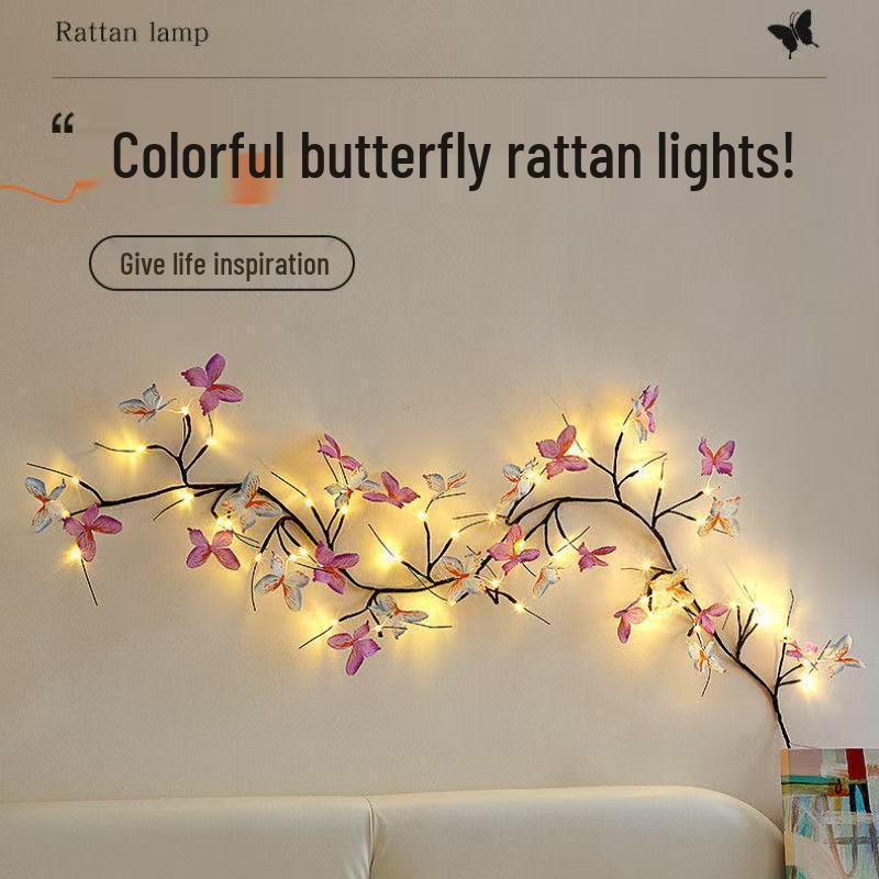 LED Schmetterling Rosenranken Lichter - Biegsame Feiertags Wanddekorationen