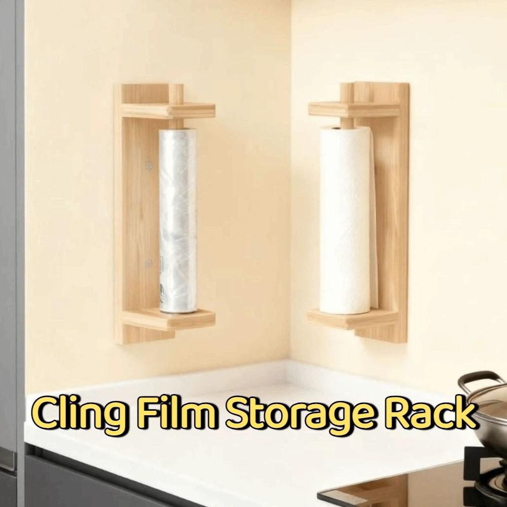 Wall Mounted Paper Towel Holder Wood Tissue Storage Holder Durable Roll Paper Hanger Home