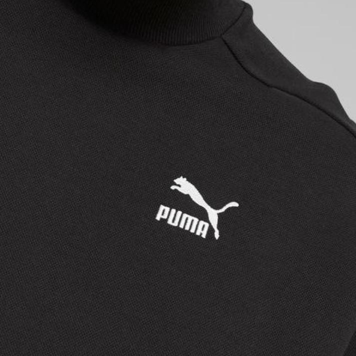 Puma T7 Solid Color Casual Crew Neck Long Sleeve Sweatshirt Men sweatshirt Black 539483-01