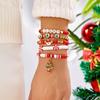 Trendy Christmas Theme Beaded Bracelet for Women Unisex Polymer Clay Xmas Tree Cute Party Creative Party Gift Charming Jewelry