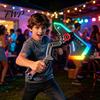 Interstellar Battle Ax Toy Spark with Smoke Effect Transforming Weapon LED 7 Sci-fi RGB Colors Dynamic Sound Haptic Feedback for Kids Dual Function