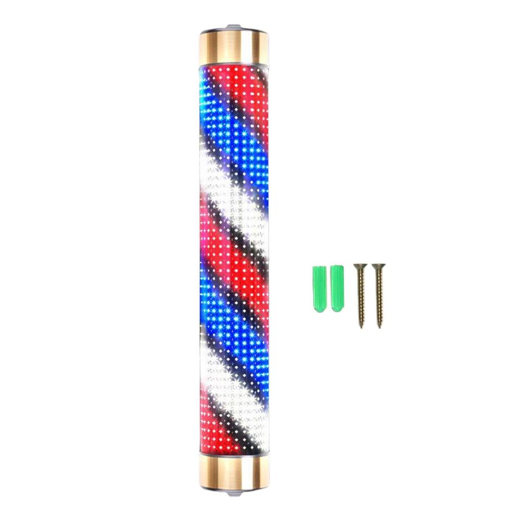 Waterproof Barber Shop Pole Rotating Light Hair Salon Indoor Neon Signs Wall Mounted Lighting Hairdressing Stripes Lights