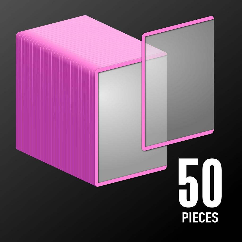 Allone Side Loader 50 70 X Protects and Stores Trading Pokemon and Perfect for Mailing On Marketplace Apps Sleeves, Cards, Pink, 100mm,