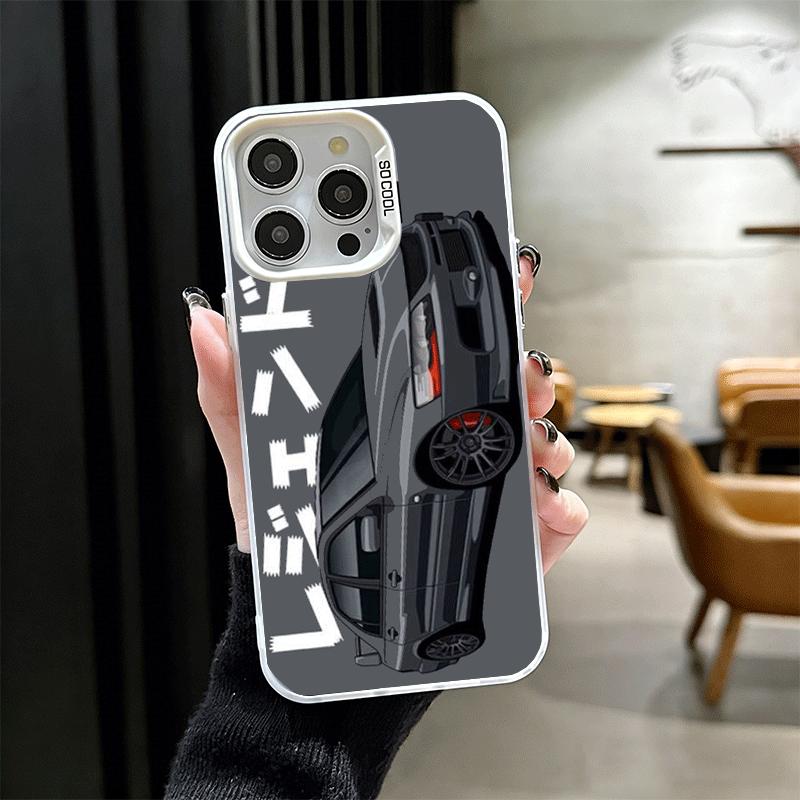 JDM Tokyo Drift Sports Car Soft Phone Case for iPhone 15 16 17 Pro Max 17Air 16E 14 Plus 13 12 Mini Shockproof Cover Back Shell