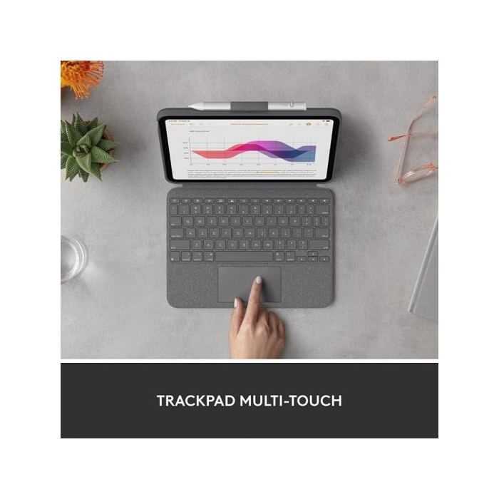 Etui clavier - Logitech - 920-011439 - iPad 10e génération - Qwerty espagnol - Gris