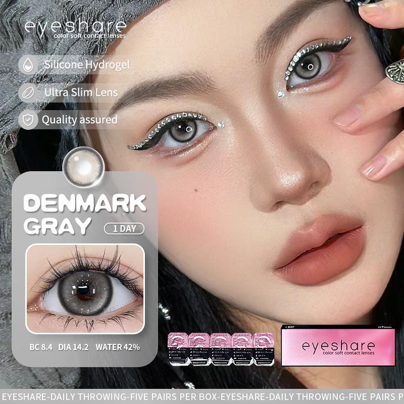 EYESHARE DENMARK New Daily Disposable Contact Lenses Colored 1Day Blue Lens 10Pcs/5Pair Eyes Lense